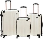 Rockland Hardside Expandable Luggage with Spinner Wheels, Multicolor, White, 3-Piece Set (20/24/28), Rockland London Hardside Spinner Wheel Luggage