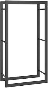 vidaXL - Sturdy Steel Firewood Rack, Matt Black, 50x28x94 cm - Efficient Log Storage, Ideal for Fireplaces and Log Burners