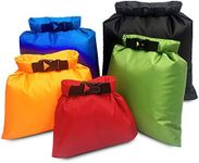 LIXADA Waterproof Dry Bags, 5 Pack Ultimate Dry Sack - 1.5L+2.5L+3.5L+4.5L+6L Lightweight, Roll Top Outdoor Dry Sacks for Kayaking Camping Hiking Traveling Boating Water Sports