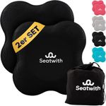 Seatwith Yoga Knee Pads for Women (Pack of 2) - Pilates & Yoga Cushion with Transport Bag + Training PDF Instructions - Maximum Relief & Support for Knees, Wrists & Elbows - Yoga Knee Mat - 20 x 20 cm