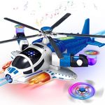 Kidology Helicopter Toy with Lights and Sound for Kids Age 2+ Years, 360°Freedom and Automatic Operated Toys | Sensory Toys for Toddlers | Ideal for Gifting | Blue