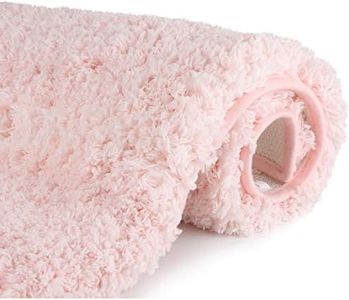 Sheepping Bathroom Rugs Microfiber Plush Bath Mat Machine Washable, Non Slip Rubber and Absorbency Bath Rugs for Bathroom Floor, Door and Sink, Rectangular Floor Mat,Light Pink,32"x 20"