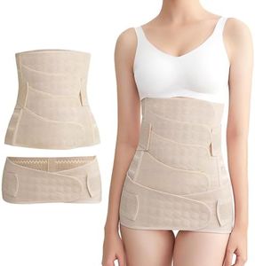 3 en 1 Ceinture Abdominale Femme, 4 Patchs Ceinture Soutien Grossesse avec Ceinture Pelvienne, Ceinture Post Partum Accouchement M L XL XXL, Ceinture Maintien Lombaire, Ceinture pour Ventre Plat (L)
