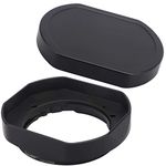 Haoge LH-X35B Metal Square Bayonet Lens Hood for Fujinon XF35mmF2 R WR XF23mmF2 R WR XC 35mm F2 (XC35mmF2), Fuji 35mm F2 Hood, 23mm F2 Lense Hood, with Metal Front Cap, Replaces LH XF35 2 Hood