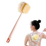 ZENOP Body Back Scrubber Brush With Bristles and Loofah Shower Brush, Body Cleaner Exfoliating Scrubbers, Bath Massage Cleaning Brush With Long Handle, Double Sided Bath Brush (Pack Of 1)