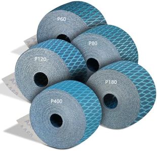 Shineboc Diamond Shape Sandpaper Roll Kit, 2-3/4" x 5 Yard, Hook and Loop Continuous Roll, Assorted Grit 60/80/120/180/400, Ideal for Automotive Wood & Metal Sanding