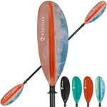 WONITAGO Kayak Paddle Premium Carbon Fiber Paddle with Reinforced PP + Fiberglass Blade, Floating Adjustable Kayaking Oars, 3 Piece, 240-260 cm/94-102 Inches, Ocean Orange