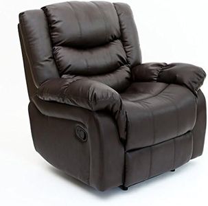 More4Homes SEATTLE BONDED LEATHER RECLINER ARMCHAIR SOFA HOME LOUNGE CHAIR RECLINING GAMING (Brown)