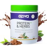 OZiva Protein & Herbs for Men for Muscle Building, Recovery and Stamina | Protein Powder for Men with 23g Whey Protein Isolate, 5.5 BCAAs, No Added Sugar, Certified Clean, Chocolate 1lbs