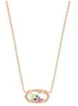 Kendra Scott Signature Elisa Pendant Necklace, 16" + 3" Extender, One Size, Brass Metal, No Gemstone