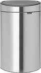 Brabantia 10.6 Gal Kitchen Touch Trash Can New (Matt Steel FPP) Removable Lid, Soft-Touch Open, Garbage Can + Bags