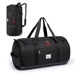 Lyweem 60L Duffle Bag for Men Travel Duffel Bag Lager Size for Women Weekender Overnight with Shoes Compartment Multifunctional Gym Bags, Black