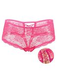 ohyeahlady Womens Hipster Underwear Plus Size Cheeky Panties Sexy Soft Lace French Knickers Comfortable Bikini Briefs Pink Size 12 14