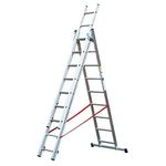 TB Davies 2.6m/8.53ft STILO 3 Section Combination Ladders, Staircase Ladder, Extension Ladder, Extended A Frame Ladder In One, Extended Length 5.94m/19.48ft