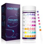 EASYTEST 7-Way Pool Test Strips, 150 Strips Water Chemical Testing for Hot tub and Spa, Accurate Test Bromine, Total Alkalinity, pH, Free Chlorine, Total Hardness, Cyanuric Acid, and Total Chlorine