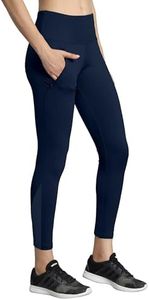 Mehrang Gym wear Mesh Legging Workout Pants with Side Pockets/Stretchable Tights/Highwaist Sports Fitness Yoga Track Pants for Women & Girls (XL, Navy)