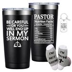 Grifarny Pastor Gifts for Men Women - Pastor Appreciation Gifts - Pastor Nutritional Facts - Birthday, Christmas Gifts for Pastor - Pastor Tumbler Cup 20oz