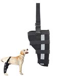 Dog Leg Braces for Back Leg,Dog Knee Support with Metal Strips and Reflective Seat Belts,Dog Elbow Brace Knee Immobilizer Support for Pet Left or Right Leg|Black (right leg, L)