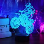 Dirt Bike Gifts for Boy, 3D Dirt Bike Night Light with 16 Colors Remote and Touch Control, Motor Bike Decor for Kids Room, Girls Birthday Gifts