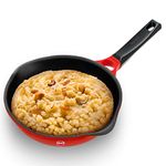 Hawkins 24 cm Frying Pan, Die Cast Non Stick Fry Pan, Ceramic Coated Pan, Induction Frying Pan, Red (IDCF24)