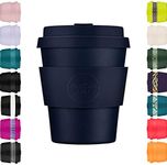 Ecoffee Cup 8oz 240ml Reusable Eco-Friendly 100% Plant Based Coffee Cup with Silicone Lid & Sleeve - Melamine Free & Biodegradable Dishwasher/Microwave Safe Travel Mug, Dark Energy