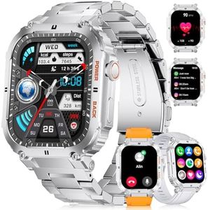 Montre Connectée Homme avec Appel Bluetooth,Fitness Tracker 1,96'' HD AMOLED Smartwatch avec Sommeil/Fréquence Cardiaque, Podomètre IP68 Etanche Sport Montre Intelligente pour Android iOS