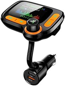 TSNAM Bluetooth FM Transmitter Car Adapter,Support Wireless Handsfree Call and MP3 Music/APP Audio Play,1.8" Color Screen,3 USB Charger,3.5mm AUX Port,Compatible with iPhone,iPad,Samsung and More