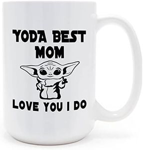 Funny Yoda Best Mom Love You I Do Coffee Mug - Tea Cup for Women, Mother's Day Birthday Christmas Gift for Wife Mommy - 15oz (White)