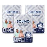 Amazon Brand - Solimo Adult Diapers Tape Style Large (L) Size, 30 Count | 96-137 cm (38" - 54") | with Fast absorption, Leak Proof, Unisex