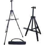 Grandink 6FT Portable Tripod Metal Easel for Professional Artists with Adjustable Height for Painting, Display, Signage and Advertisement- 6FT(Holds Canvas up to 3 kg)