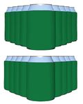 25 Pack Kelly Green Blank Can Cooler Sleeves, Customizable Bulk Sublimation Can Coolers, Extra-Thick Collapsible Drink Insulator Sleeve, Beer Can Coolers for Party Beverages, PartyPrints