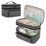 BAFASO Wearable Breast Pump Bag with a Waterproof Pump Parts Pad (Compatible with Willow and Elvie Breast Pump), Carrying Case for Wearable Breast Pump and Extra Parts, Grey