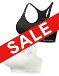 HOFISH Support Nursing Sports Bra Seamless Medium Impact Racerback Nursing Bras Pregnancy Padded Breastfeeding Bra 2Pack Black/White M