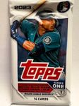 Topps 2023 Series 1 Baseball Blaster Box Value Pack - 1 Pack - 14 Trading Cards Inside - Look for Exclusive Commemorative Team Logo Patch Cards