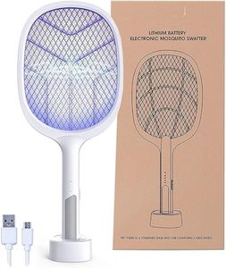 Quicknik 2-in-1 Electric Bug Zapper Racket, 3000V High Voltage LED Lighted Handheld Mosquito Swatter with 3 Layer Safety Mesh, USB Charging Portable Fly Killer Racquet for Indoor Outdoor Use