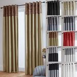 John Aird Crushed Velvet Band Faux Silk Eyelet Curtains (Mocha, 66" Wide x 90" Drop)