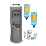 Hydrate Direct Core Water Cooler Package 3 | Water Dispenser Plus 2 x 15L Bottles of Natural Mineral Water and Sanitisation Kit, Ambient & Cold Temperature, Grey/Silver