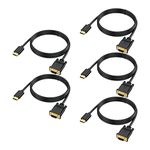 URELEGAN HDMI to VGA Cable 5-Pack, HDMI to VGA 3.3 Feet 1080P HD Video Cord Compatible for Computer, Desktop, Laptop, PC, Monitor, Projector, HDTV and More (NOT Bidirectional, 1M)