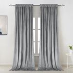 Yates Home Silver Gray Velvet Curtains Nursery Curtains Thermal Curtain for Winter 2 Panels Room Darkening Window Treatments Super Soft Luxury Rod Pocket Curtain/Drapes for Living Room Bedroom