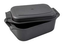 Karcher 2-in-1 Cast Aluminium Induction Roasting Dish with Lid and Oven Gloves Black