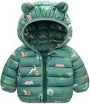 Baby Boys Girls Hooded Coat Light Puffer Winter Jacket Toddler Kids Thermal Packable Zipper Coat Thickened Parka Outerwear Windproof Puffer Overcoat