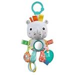 Bright Starts Rhino Playful Pals Take-Along BPA-free Stroller Baby Toy, Age Newborn+