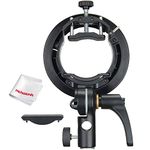 Godox S2 Speedlite S-Type Bracket Bowens Mount, for Godox V1 AD200Pro AD300Pro AD400Pro AD200 V860II TT685 TT600 TT350, Precise Tilt Control, Large Handle, Integrated Umbrella Mount