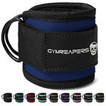 Gymreapers Ankle Straps (Pair) For Cable Machine Kickbacks, Glute Workouts, Lower Body Exercises - Adjustable Leg Straps with Neoprene Padding Cobalt, Pair)