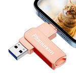 Plumunom Photo Stick for iPhone USB Flash Drive 256GB, All Metal Thumb Drive for iPhone Save More Photos and Videos. As a Gift Memory Stick Compatible with iPhone/ipad/Android/PC.