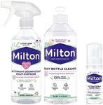 Milton Baby Bottle Cleaner 500 ml Plus Anti Bacterial Surface Spray 500 ml Plus Hand Sanitiser 50 ml Hygiene Bundle