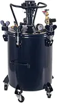 TCP Global 10 Gallon - 40 Liter Pressure Pot Paint Tank: Heavy Duty Solid Steel, Clamp on Lid with Air-Powered Mixing Agitator, Regulator & Pressure Gauge - Ideal for Large Volume Painting & Autobody