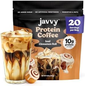 Iced Cinnamon Roll Protein Iced Coffee - Premium Whey Protein & Instant Iced Coffees - 100% Natural Cold Brew Coffee - Zero Artificial Flavors & Sweeteners, 80 mg Caffeine, 0g of Sugar, 20 Servings