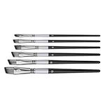 Angular Paint Brushes Set 6 Pcs Angled Paintbrushes for Acrylic Oil Watercolor Gouache Painting Premium Nylon Hair Angle Shader Brush for Artist Professionals Art Beginners