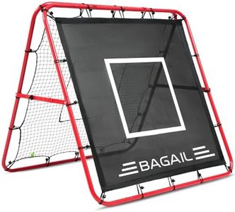 Bagail red de rebote de doble cara,barra de pintura reforzada, ángulo ajustable, estructura plegable, red de rebote con objetivos de entrenamiento de habilidades, portería de fútbol portátil de jardín